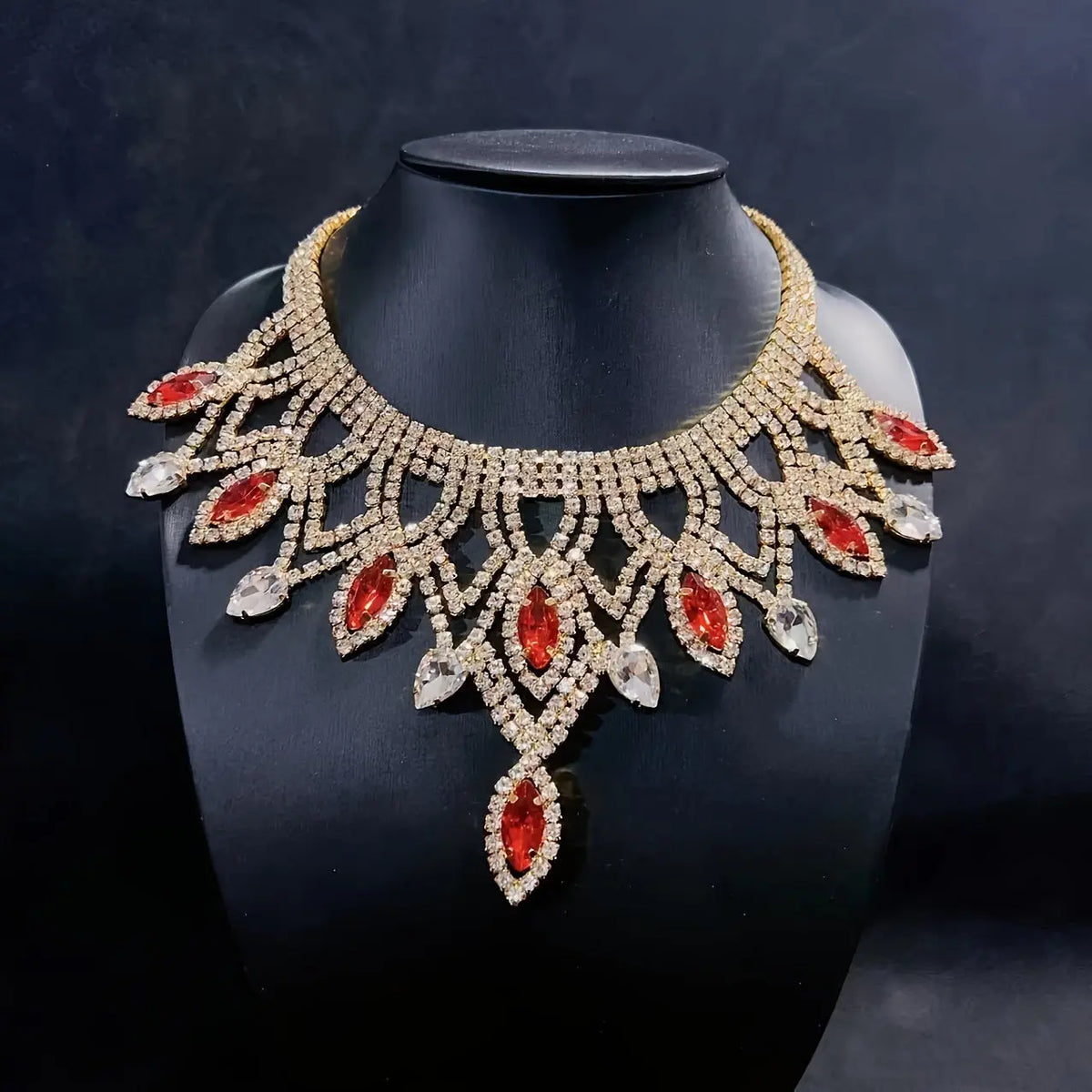 Collier Strass Exagéré Six Couleurs Multicouche Luxe - BMYANY
