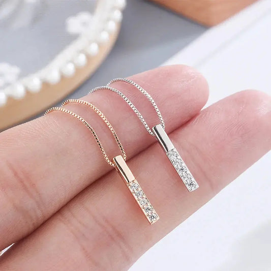 Collier avec pendentif en argent sterling 925 véritable et zircon pour femme - BMYANY