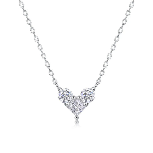 Collier d’argent S925 pendentif moissanite Amour présent - BMYANY