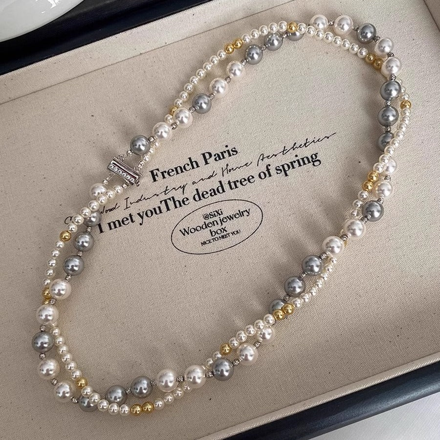 Collier de Perles Multicolore Deux en Un Femme - BMYANY