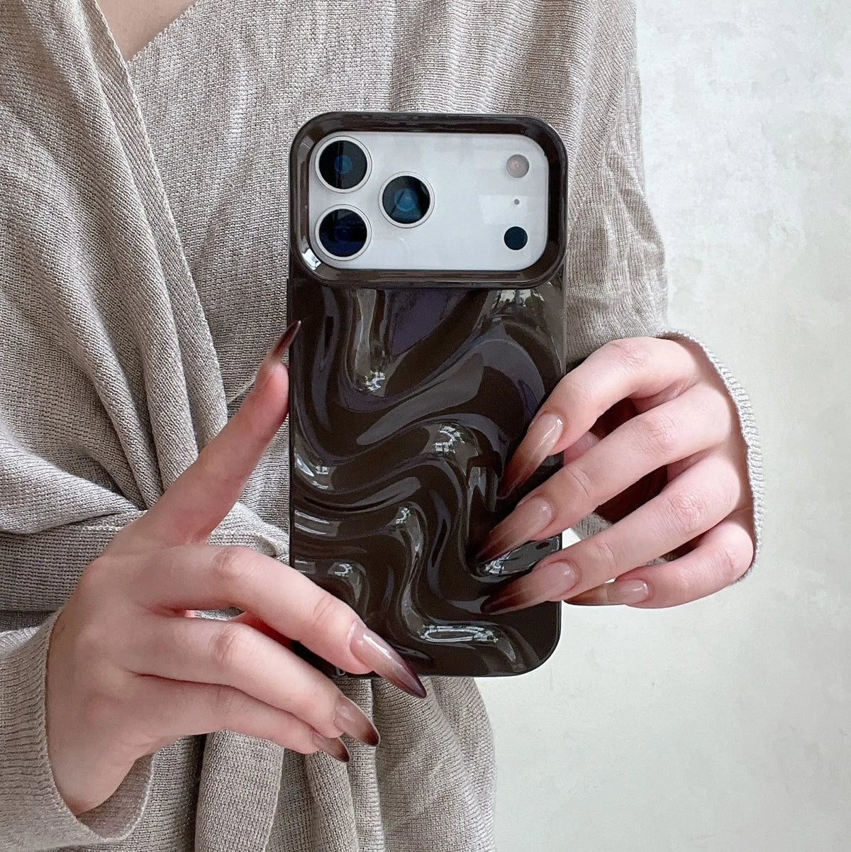 Coque iPhone Effet Ondulation 3D TPU Souple Style Coréen - BMYANY