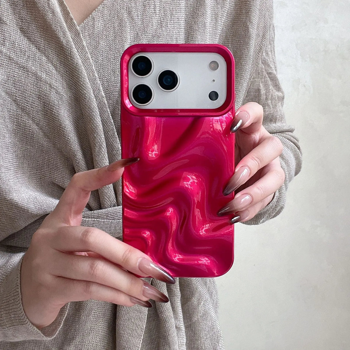 Coque iPhone Effet Ondulation 3D TPU Souple Style Coréen - BMYANY