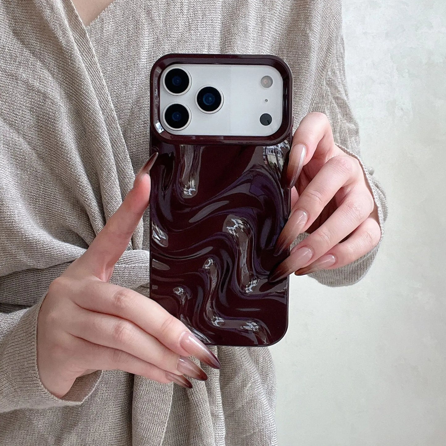 Coque iPhone Effet Ondulation 3D TPU Souple Style Coréen - BMYANY