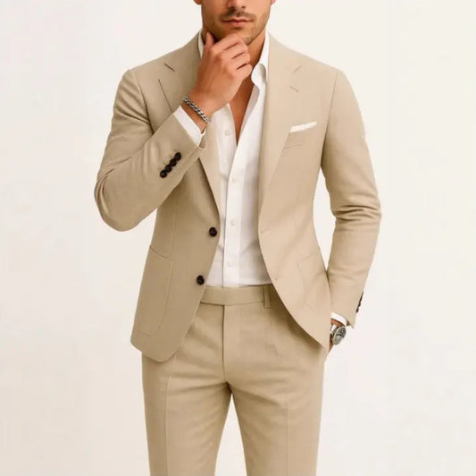 Costume Homme Deux Pièces Imprimé Numérique avec Deux Boutons - BMYANY