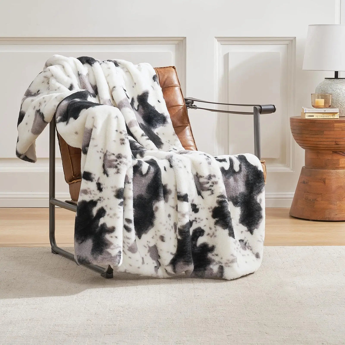 Couverture Personnalisée Flanelle Motif Rayures Animaux - BMYANY