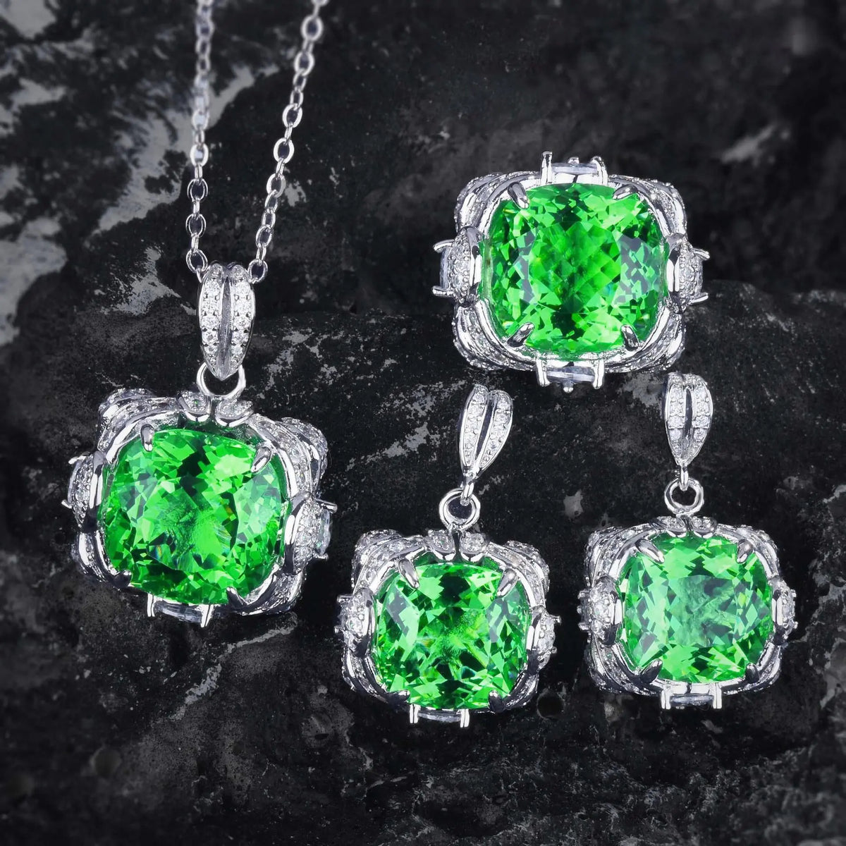 Ensemble Bijoux 3 Pièces Femme | Bague Collier Boucles | 4 Couleur - BMYANY