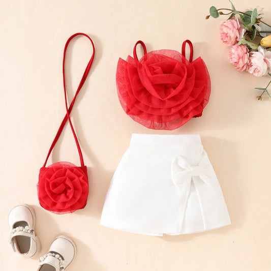 Ensemble Bretelles Fleurs 3D pour Fille - BMYANY
