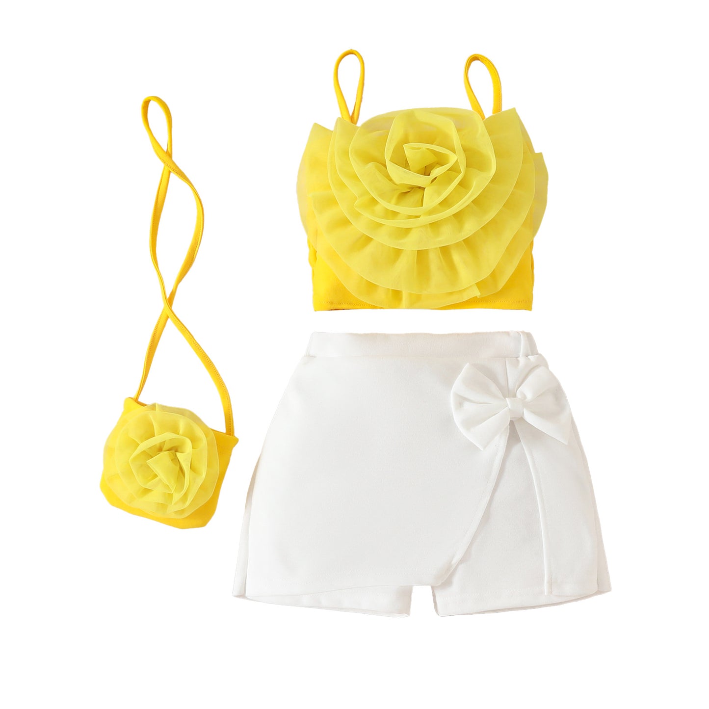 Ensemble Bretelles Fleurs 3D pour Fille - BMYANY