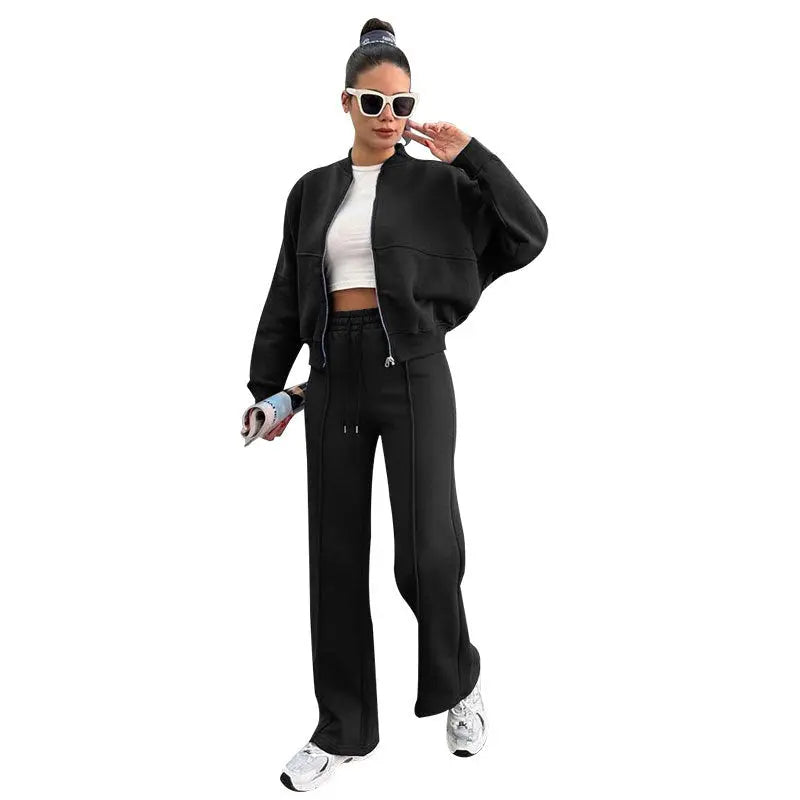 Ensemble Cardigan Zippé Polaire et Pantalon Droit Femme - BMYANY