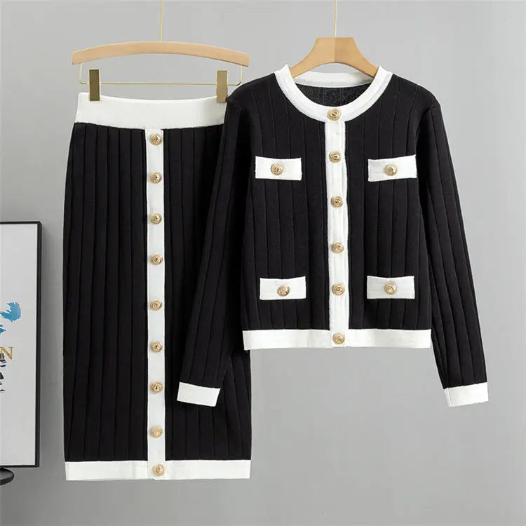 Ensemble Tricoté 2 Pièces Femme - Cardigan et Jupe Automne-Hiver - BMYANY