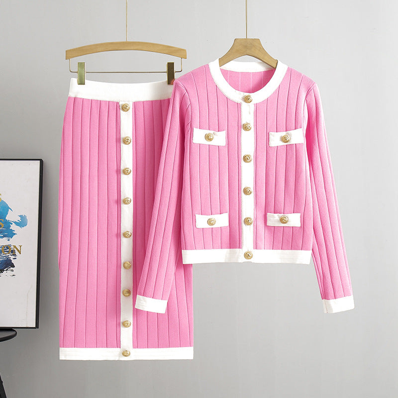 Ensemble Tricoté 2 Pièces Femme - Cardigan et Jupe Automne-Hiver - BMYANY