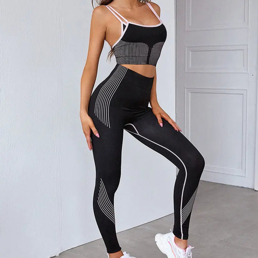 Ensemble Yoga Femmes Sans Couture Débardeur Stretch Européen - BMYANY