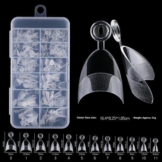 Faux Ongles transparents Courts Adhésifs Bout Rond - BMYANY