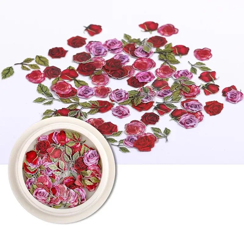 Feuille Pâte Bois Ongles Fleurs 3D 18 Couleurs Tendance Ins - BMYANY