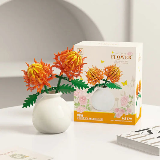 Fleurs en Briques de Construction - Jouet Éducatif Série Vase Décoratif - BMYANY