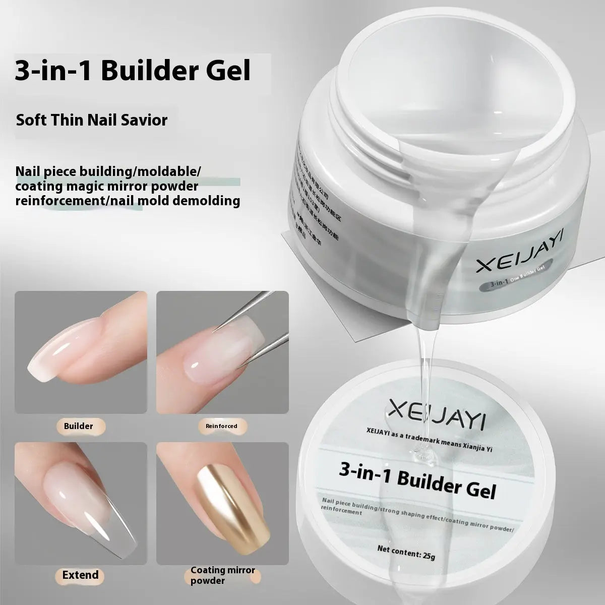 Gel de Construction Ongles Base Renforcement Manucure 25g - BMYANY