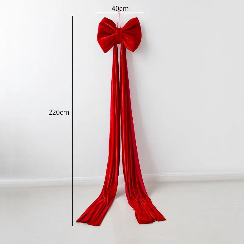 Grande Décoration Nœud en Velours pour Noël - BMYANY