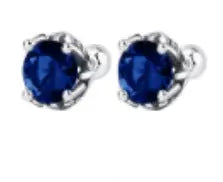 High-grade S925 Sterling Silver Screw Stud Earrings Emerald Zircon - BMYANY