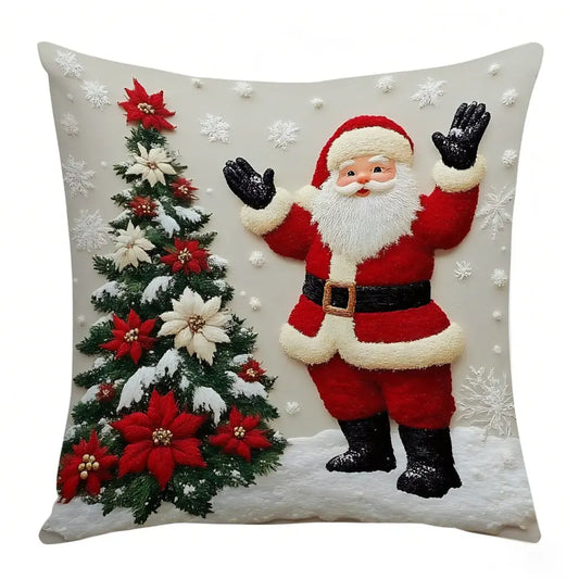 Housse Coussin Noël Lin Décoration Élan Lapin Canapé Ambiance Festive - BMYANY