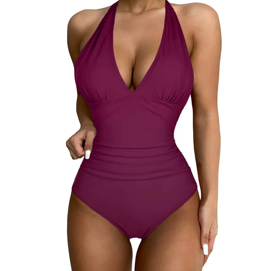 Maillot de Bain Femme Halter Dos Nu - Effet Amincissant Vacances - BMYANY