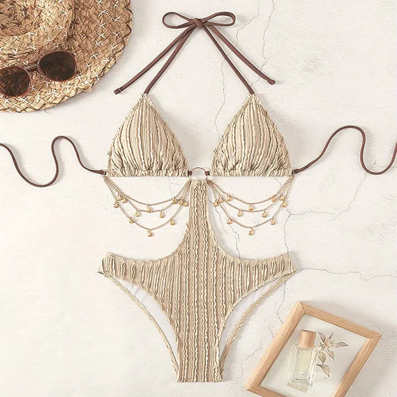 Maillot de Bain Femme Une Pièce Lacé Ajouré Design Sexy Élégant - BMYANY
