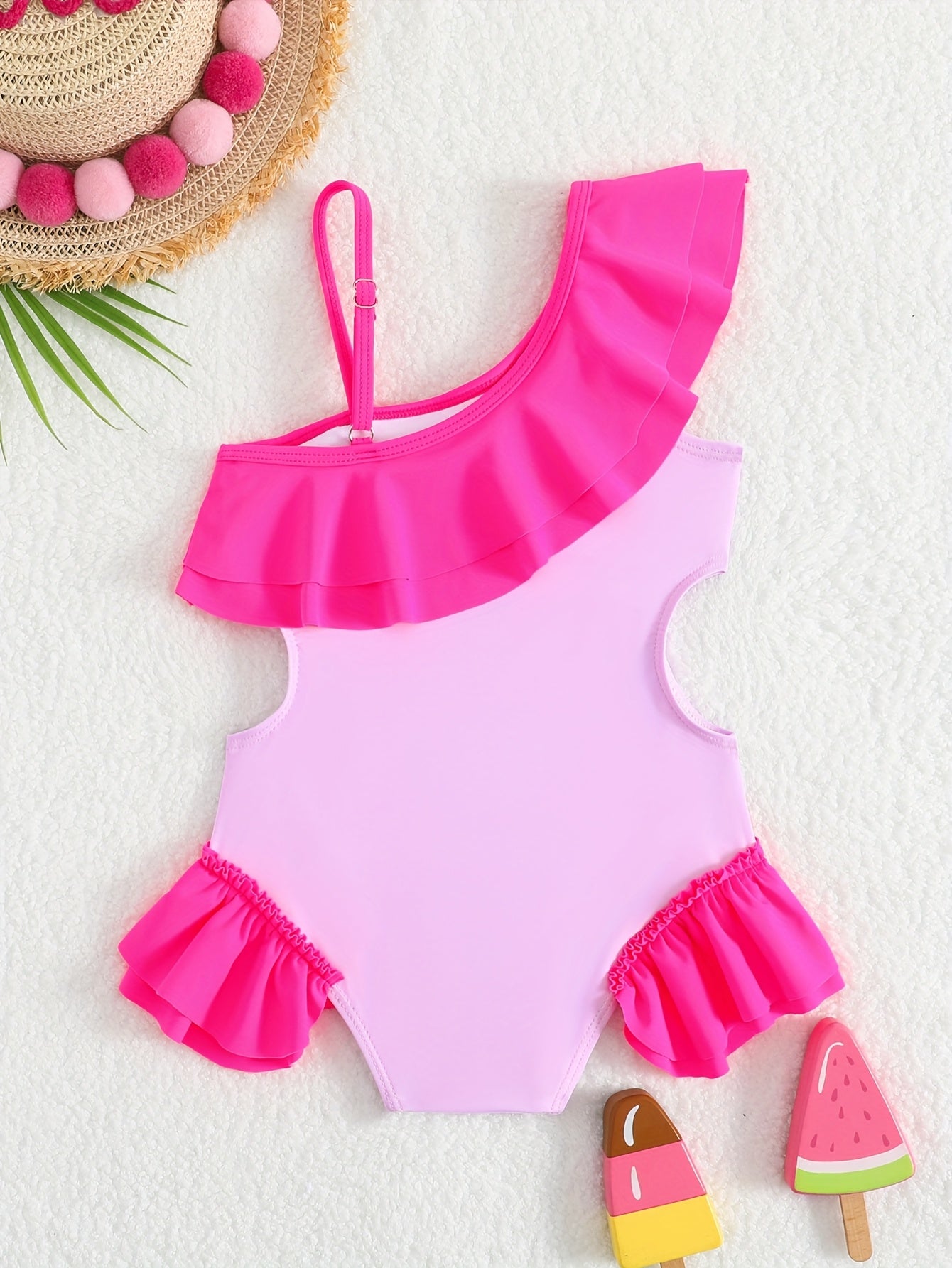 Maillot de bain une pièce motif flamant rose pour filles - BMYANY