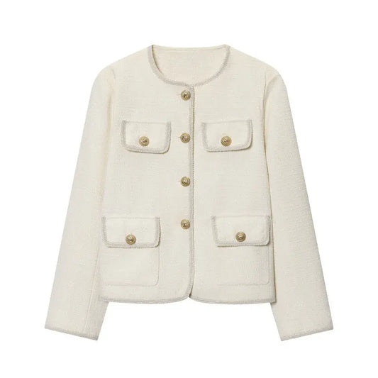 Manteau Velours Femme Col Rond avec Poches - BMYANY
