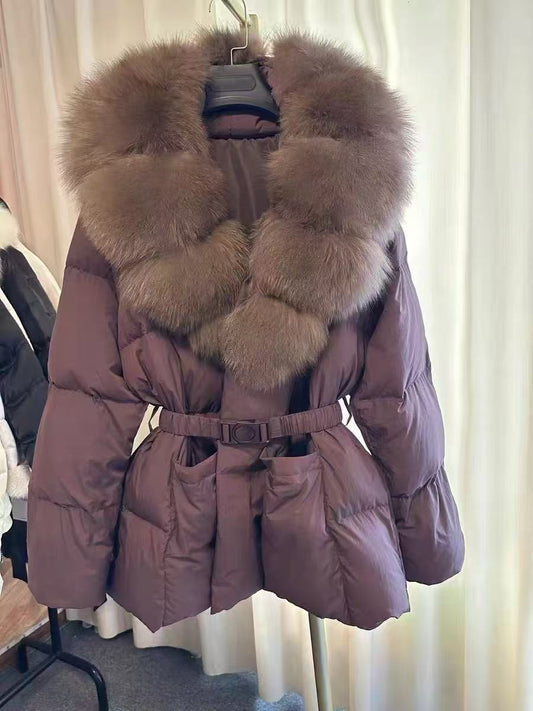 Manteau Élégant en Fourrure de Renard pour Femme - Chaud et Raffiné - BMYANY
