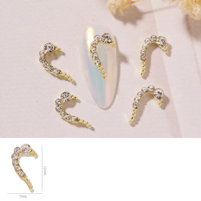Nail Art DIY Amour Cœur Alliage Bijoux Décoration Ongles Strass - BMYANY