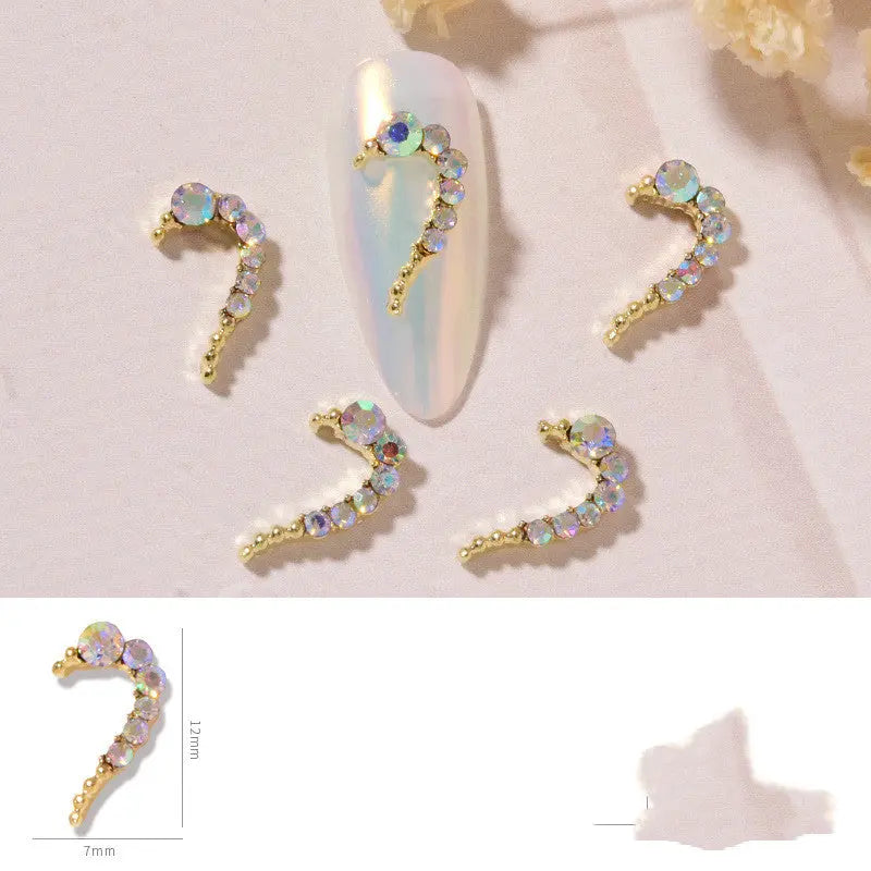 Nail Art DIY Amour Cœur Alliage Bijoux Décoration Ongles Strass - BMYANY