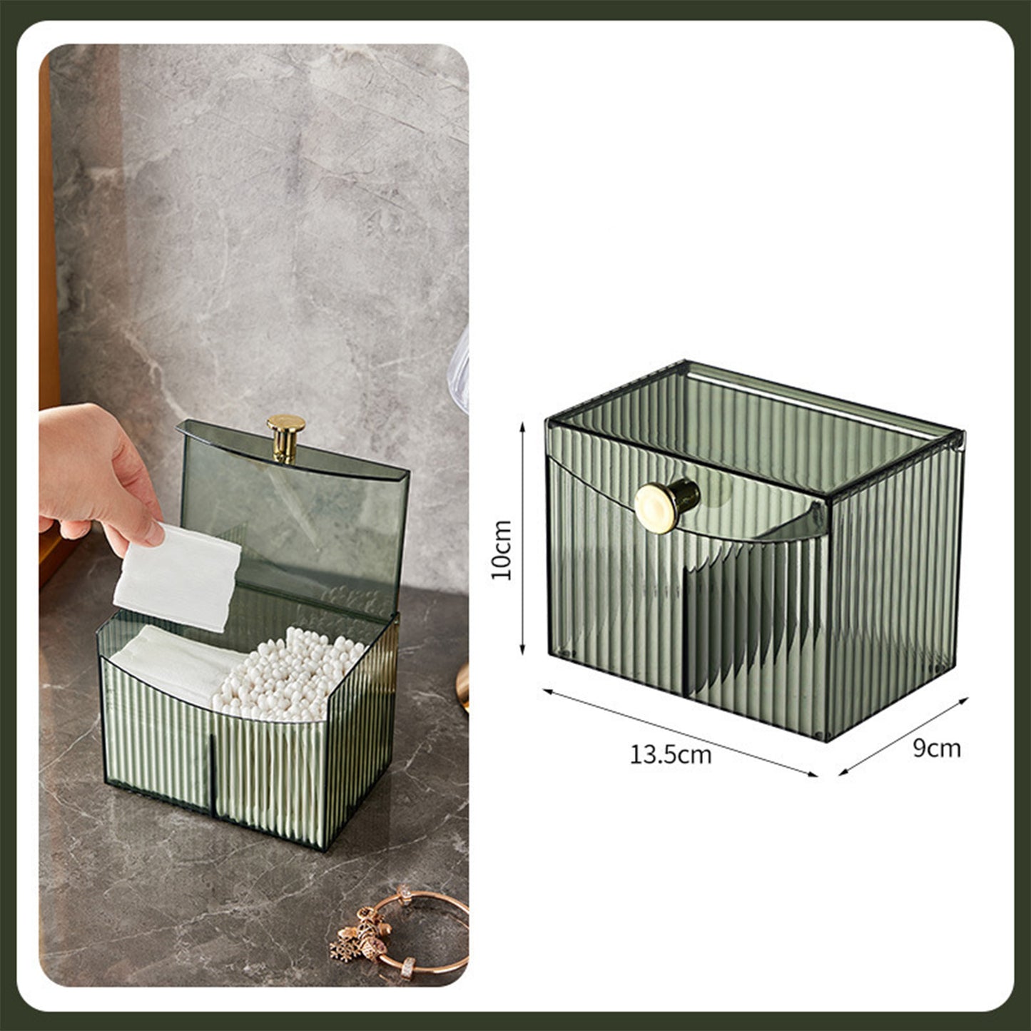 Organisateur Salle de Bain 2 Compartiments avec Couvercle Transparent - BMYANY