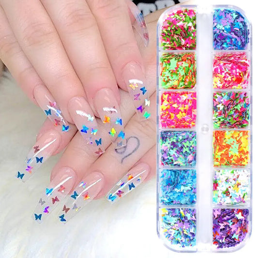Paillettes Papillon Symphony Décoration Ongles Nail Art - BMYANY
