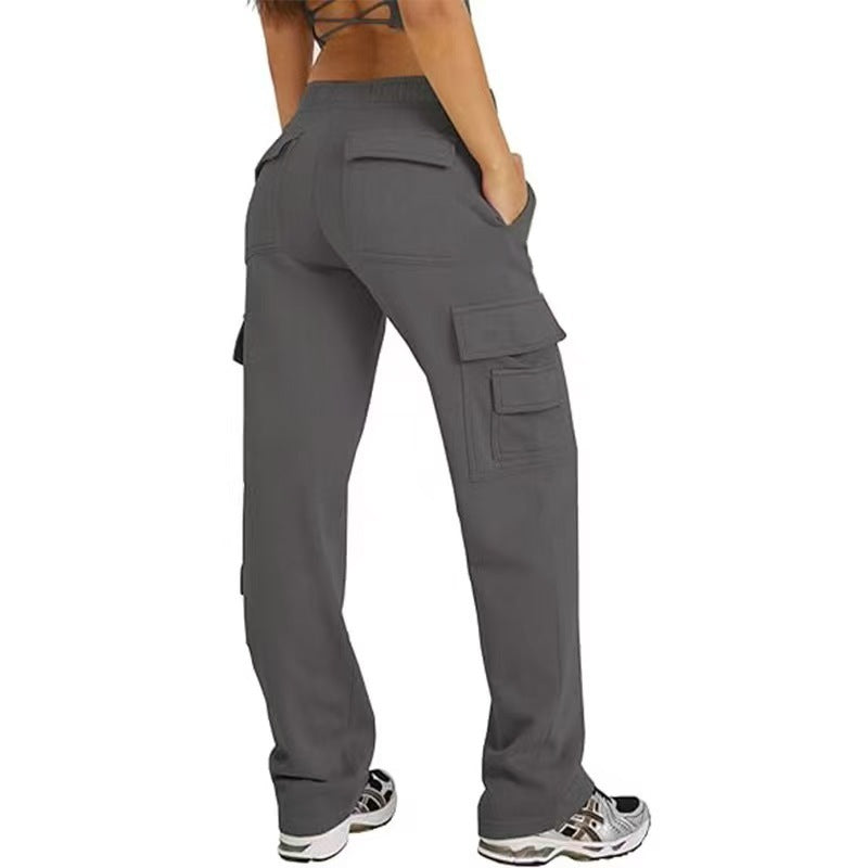 Pantalon Cargo Multi-Poches Large Sport Fitness Femme - BMYANY