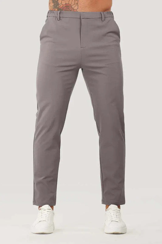 Pantalon Costume Homme Couleur Unie Business Casual Polyvalent - BMYANY