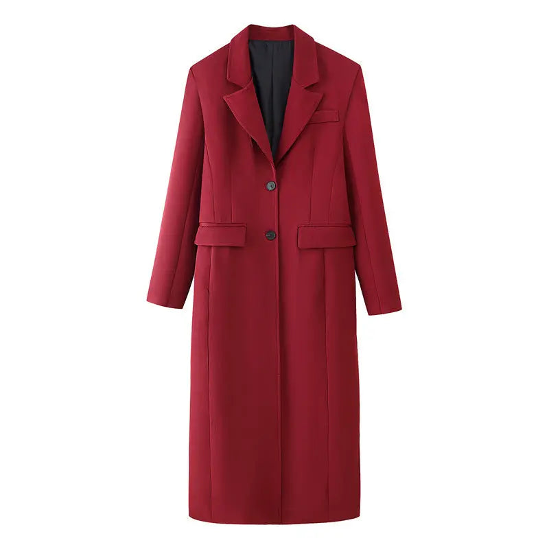Pardessus Long Femme Élégant Bicolore Coupe Slim - BMYANY