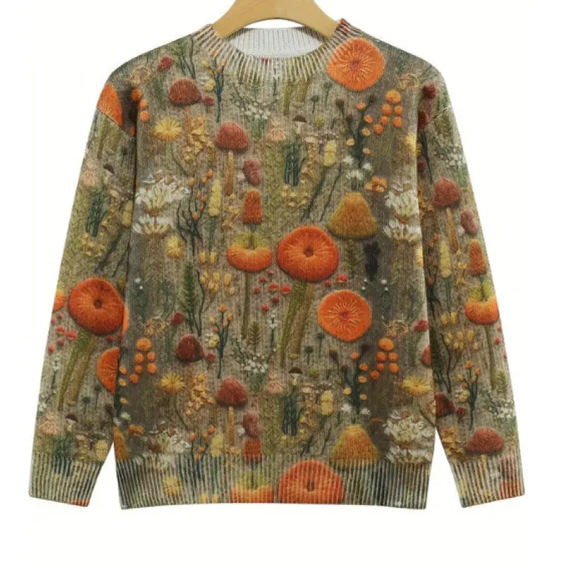 Pull Femme Imprimé Fleurs Col Rond - BMYANY