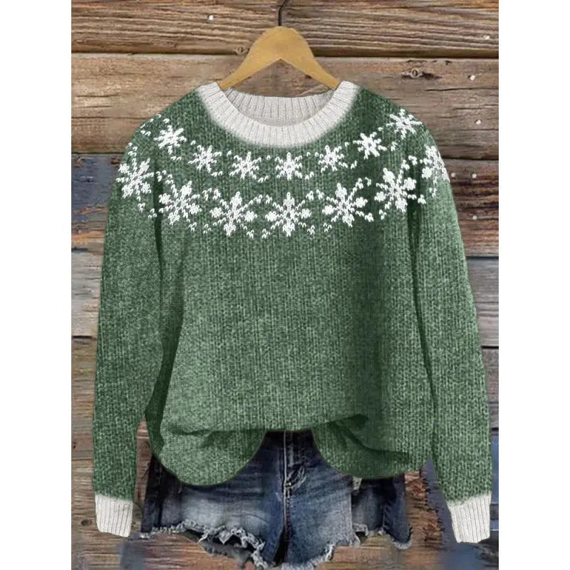 Pull Femme Imprimé Fleurs Col Rond - BMYANY