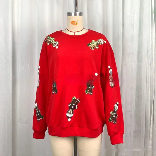 Pull Femme Noël Pain d’Épices à Paillettes - BMYANY