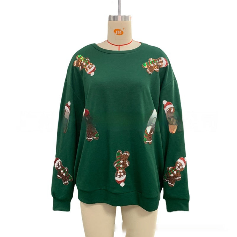 Pull Femme Noël Pain d’Épices à Paillettes - BMYANY