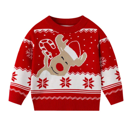 Pull Élan Jacquard Noël - Cartoon Festif Femme - BMYANY