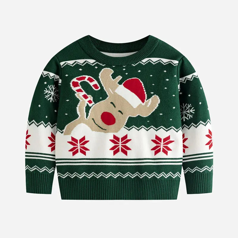 Pull Élan Jacquard Noël - Cartoon Festif Femme - BMYANY