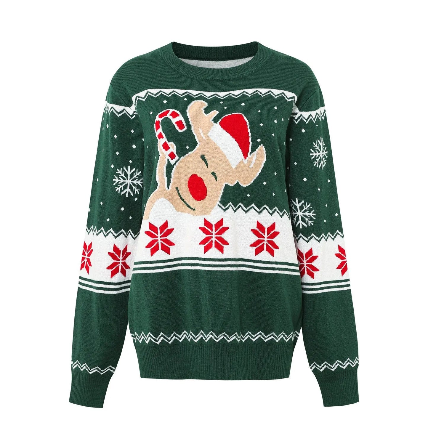 Pull Élan Jacquard Noël - Cartoon Festif Femme - BMYANY
