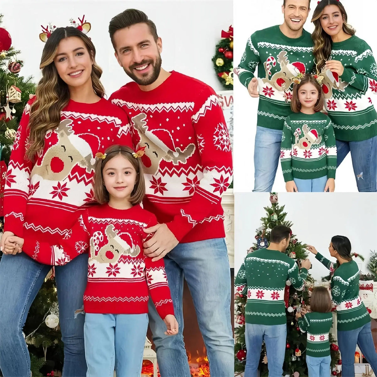 Pull Élan Jacquard Noël - Cartoon Festif Femme - BMYANY