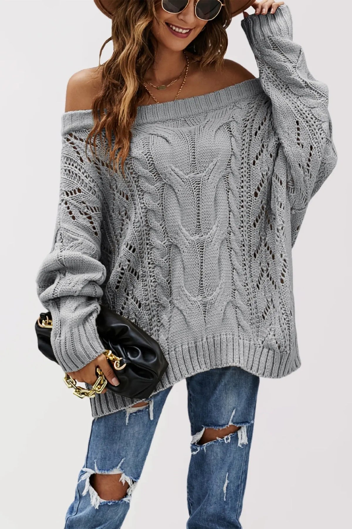 Pull large de couleur unie - BMYANY