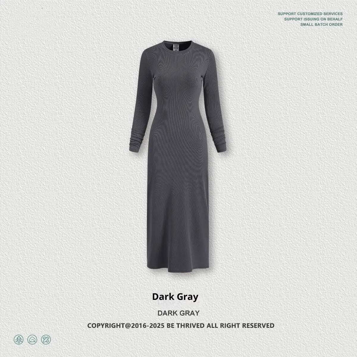 Robe Fourreau Fendue à Manches Longues pour Femme - BMYANY