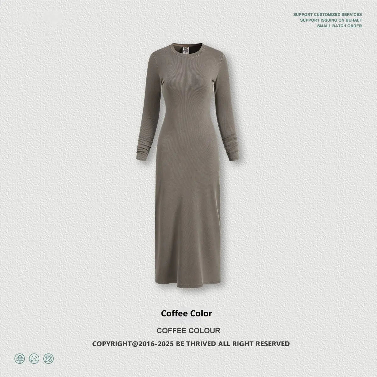 Robe Fourreau Fendue à Manches Longues pour Femme - BMYANY