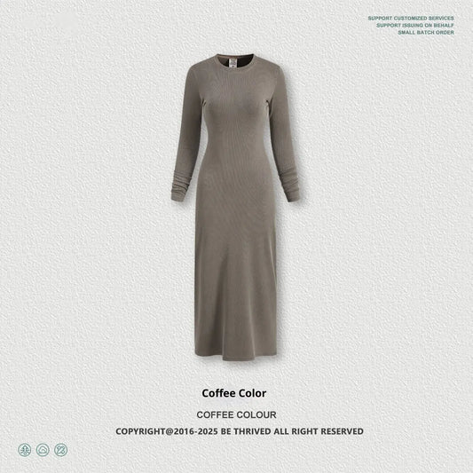Robe Fourreau Fendue à Manches Longues pour Femme - BMYANY