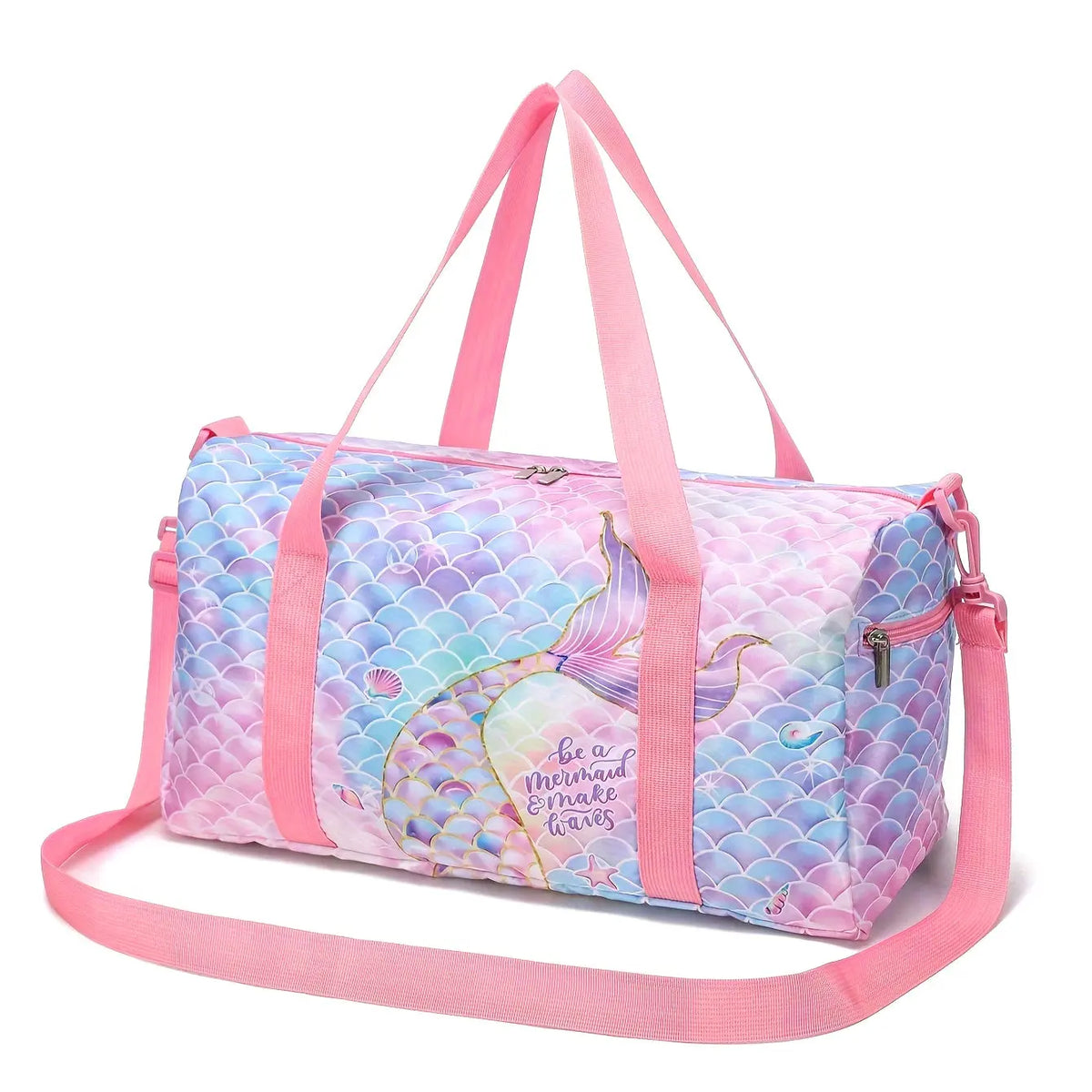 Sac de sport sirène rose - Grande capacité toile imprimé - BMYANY