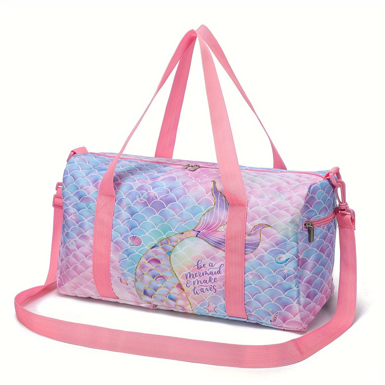 Sac de sport sirène rose - Grande capacité toile imprimé - BMYANY