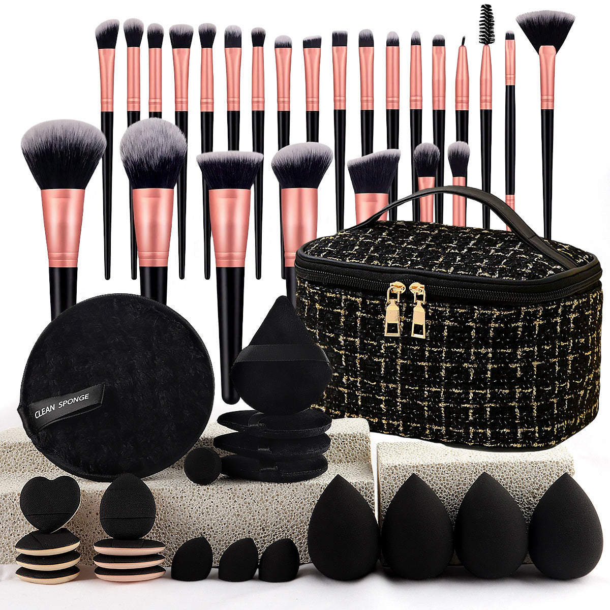 Set de 47 Outils de Beauté avec Trousse et Pinceaux Maquillage - BMYANY